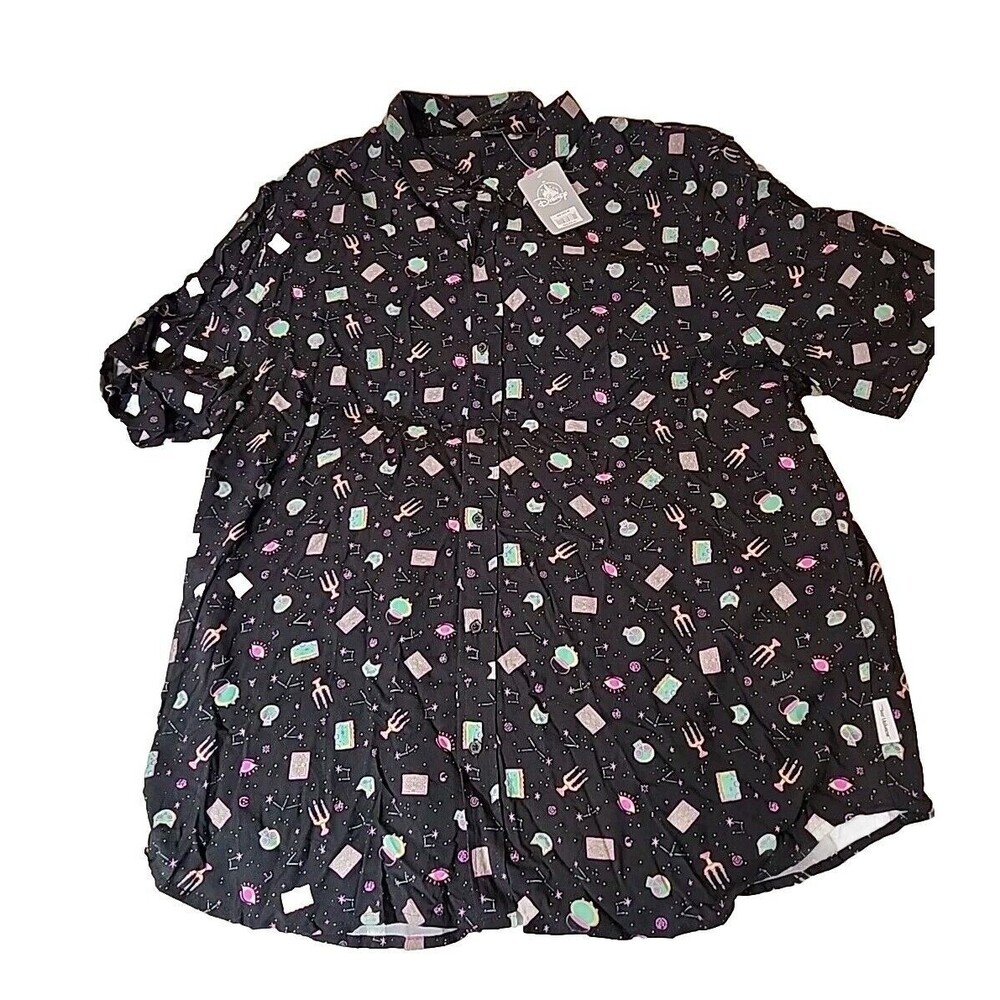 Disney Haunted Mansion Tarot Cards Universe Mens Shirt‎ button down 3XL NEW NWT